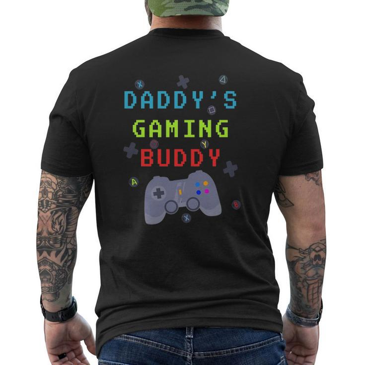 Family Love Daddy's Gaming Buddy Kids Mens Back Print T-shirt