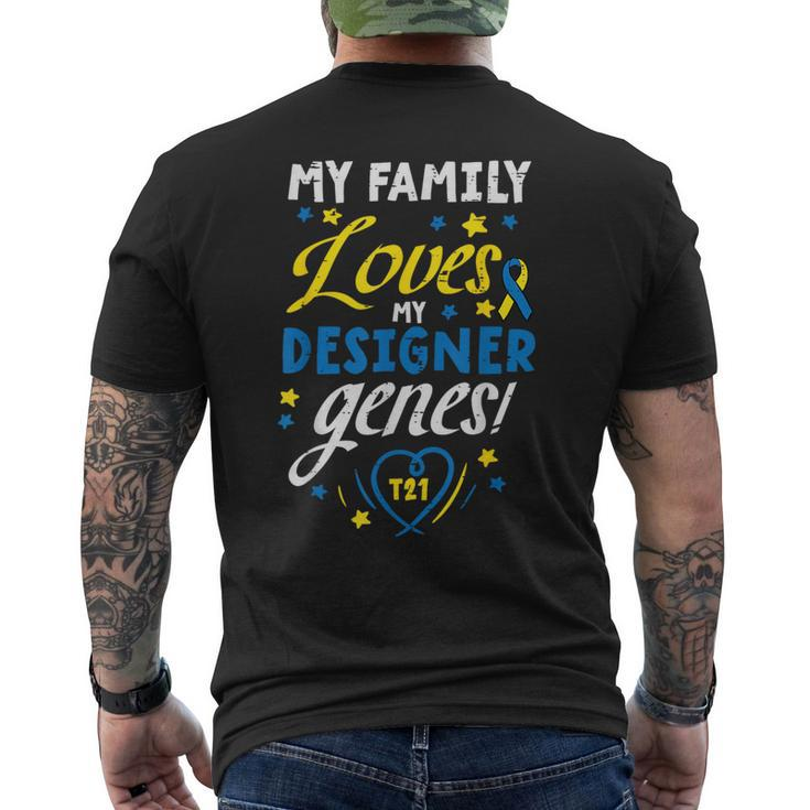 Family Loves My Genes T21 Down Syndrome Awareness Men's T-shirt Back Print