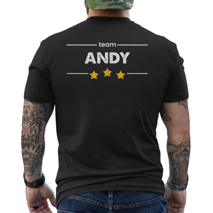 Family Name Surname Or First Name Team Andy Men's T-shirt Back Print
