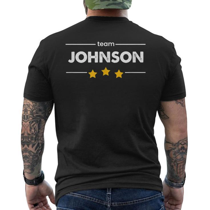 Family Name Surname Or First Name Team Johnson Men's T-shirt Back Print