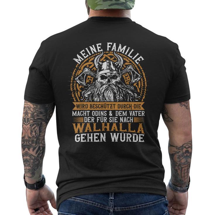 My Family Wird Schützt Father Walhallaiking S T-Shirt mit Rückendruck