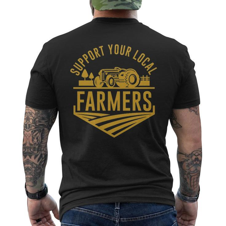 Farm Local Food Patriotic Farming Idea Farmer Men's T-shirt Back Print
