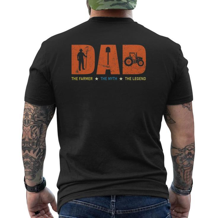 Farmer Dad The Myth The Legend Farming Mens Back Print T-shirt
