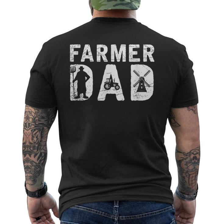Farmer Dad Tractor Farming Fathers Day Farmer Men's T-shirt Back Print