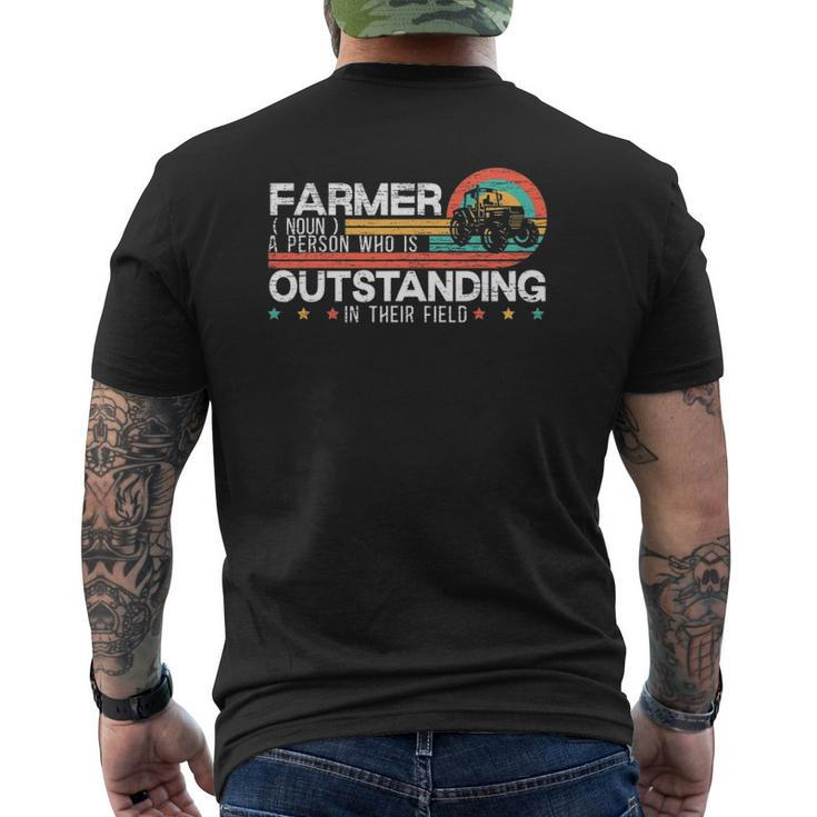 Farmer Definition Tractor Rider Farming Dad Grandpa Mens Back Print T-shirt