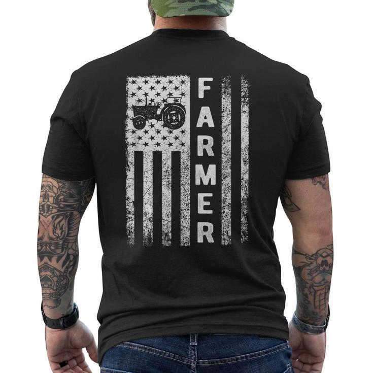 Farmer Flag Usa Flag Farmer Outfit For Farmer Men's T-shirt Back Print