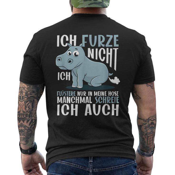 With Fart Hippo Ich Furze Nicht Ich Fuüstere Nur T-Shirt mit Rückendruck