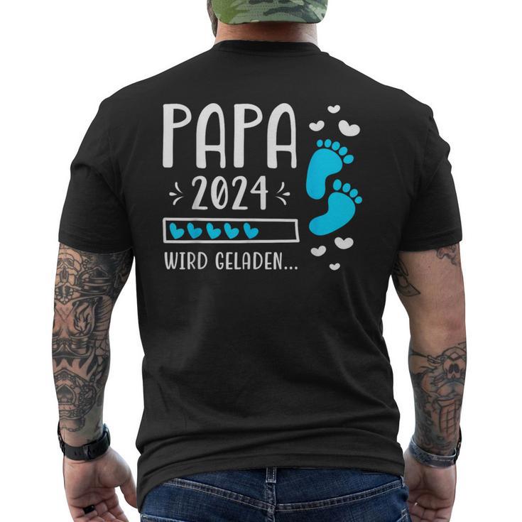 Father 2024 Wird Geladen Papa Loading 2024 Werdender Papa T-Shirt mit Rückendruck