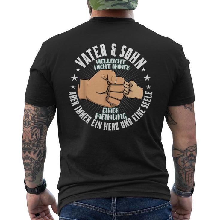 Father & Son Nicht Immer Einer Meinung Father's Day T-Shirt mit Rückendruck