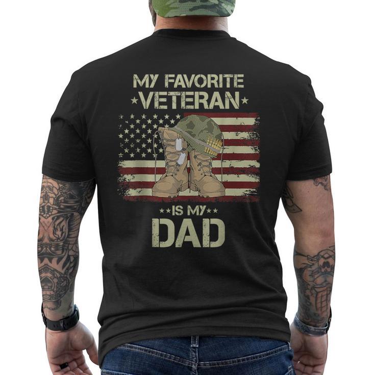 Father Veterans Day My Favorite Veteran Is My Dad For Kids Men's T-shirt Back Print