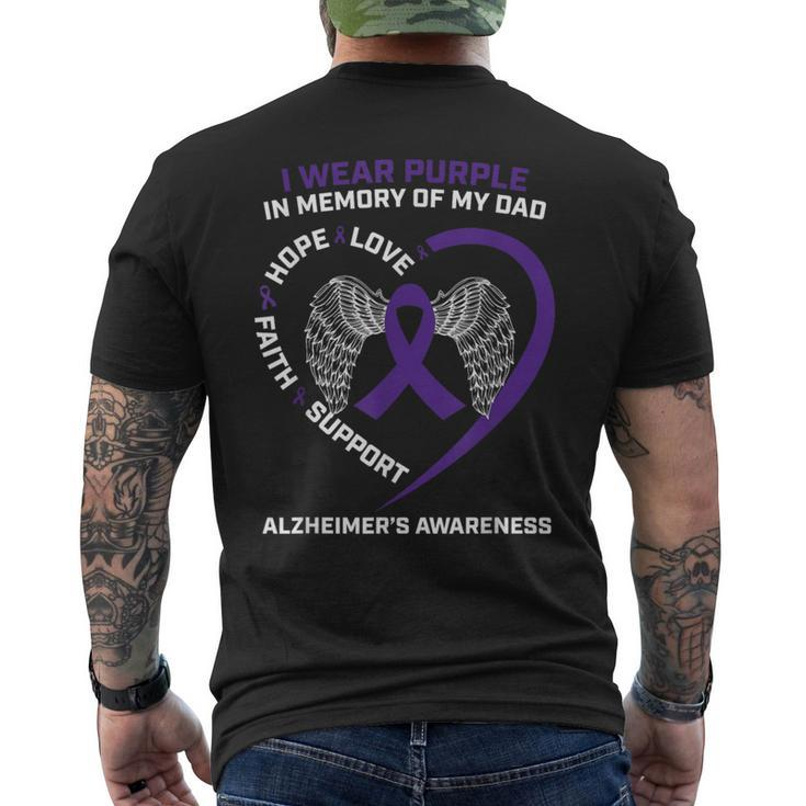 Father Wear Purple In Memory Of My Dad Alzheimers Awareness Men's T-shirt Back Print