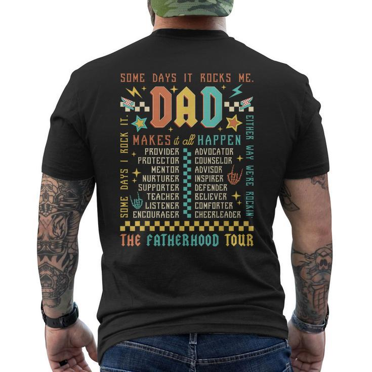 The Fatherhood Tour Dad Joke Rockin' Dad Happy Father's Day Men's T-shirt Back Print