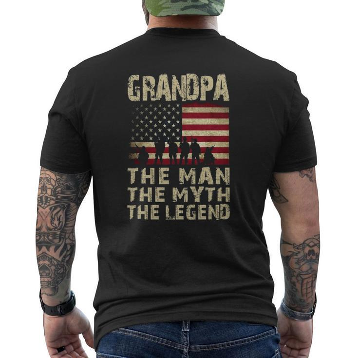Father's Day Grandpa The Man Myth Legend Mens Back Print T-shirt