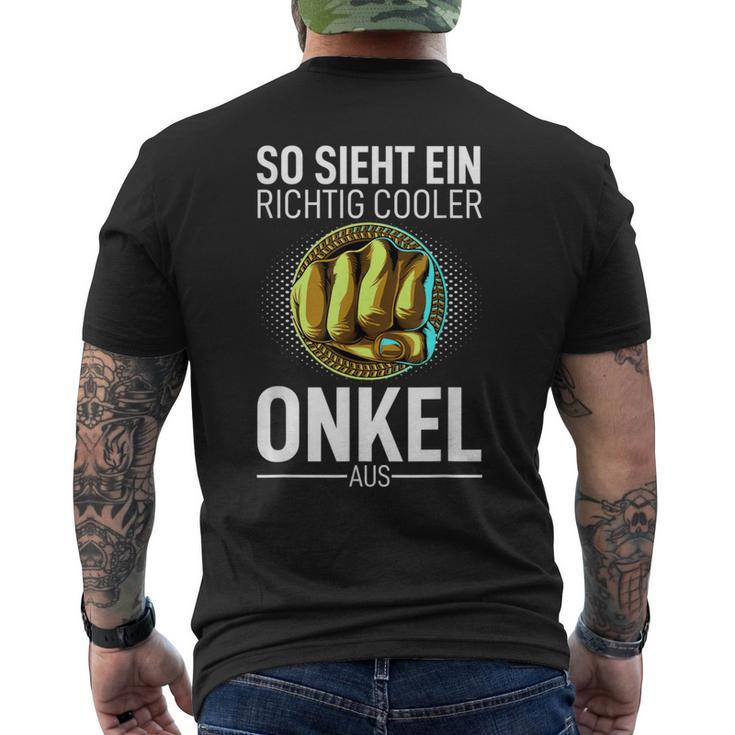 Father's Day Papa So Sieht Ein Richtig Cooler Unkel T-Shirt mit Rückendruck