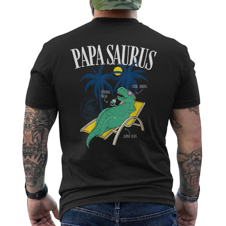 Father's Day Papasaurus T-Rex Dinosaur Papasaurus Men's T-shirt Back Print
