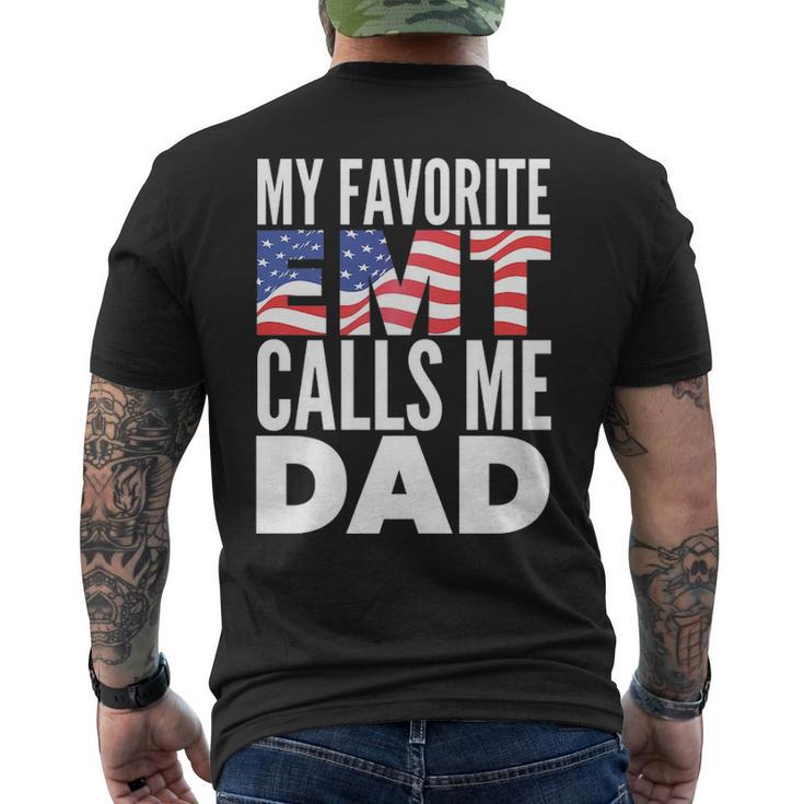 My Favorite Emt Calls Me Dad Emt Father Men's T-shirt Back Print