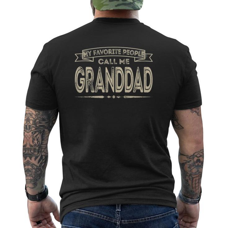 My Favorite People Call Me Granddad Dad Papa Grandpa Mens Back Print T-shirt