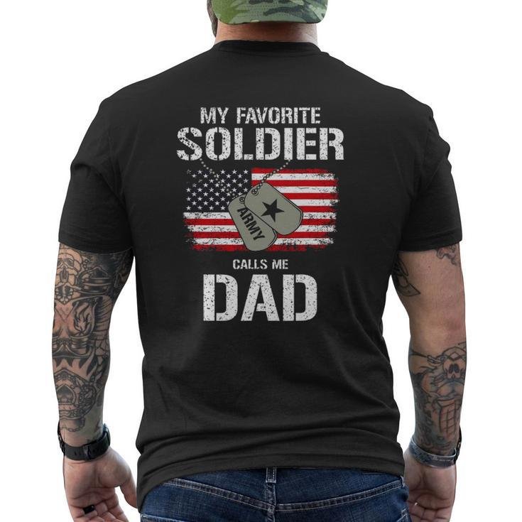 My Favorite Soldier Calls Me Dad Mens Back Print T-shirt