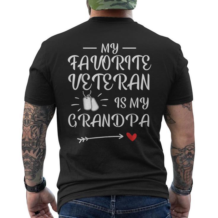 My Favorite Veteran Is My Grandpa Proud Army Family Matching Men's T-shirt Back Print