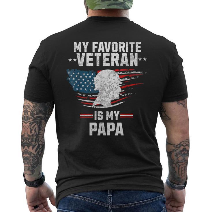 My Favorite Veteran Is My Papa Kids Veterans Day Men's T-shirt Back Print