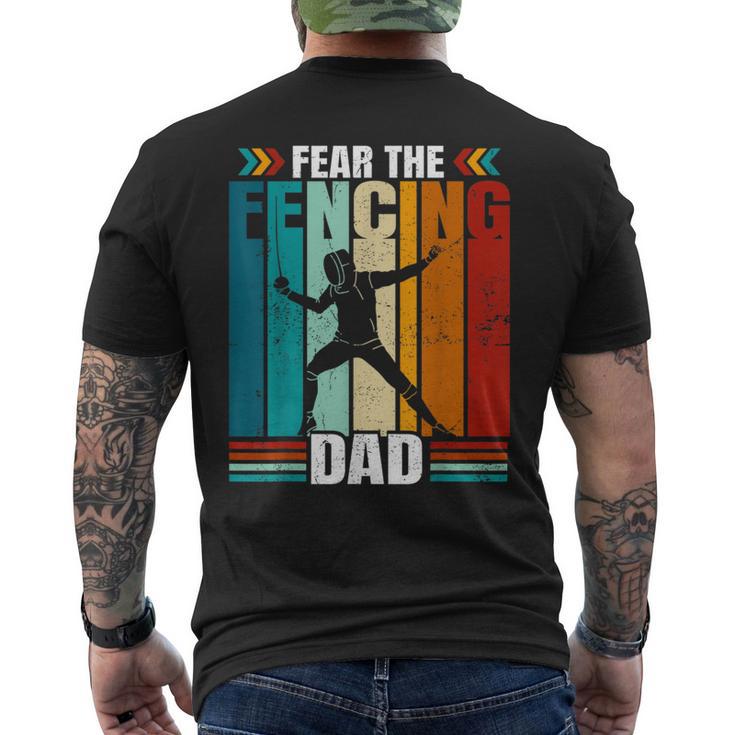 Fear The Fencing Dad Retro Men's T-shirt Back Print