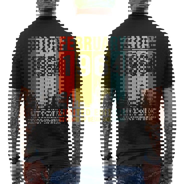 February 1964 59 Years Of Being Awesome Vintage Mens Back Print T-shirt