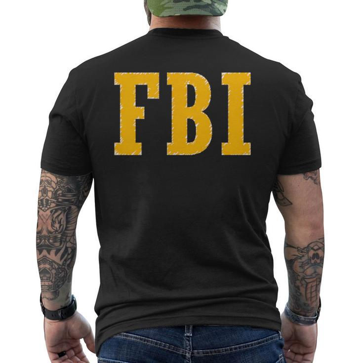 Federal Bureau Of Investigation Fbi Costume Logo Men's T-shirt Back Print