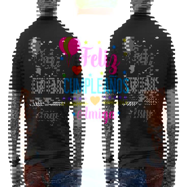 Feliz Cumpleanos Amiga-Feliz Cumpleaños Amiga Español Camiseta Hombre Estampado Espalda