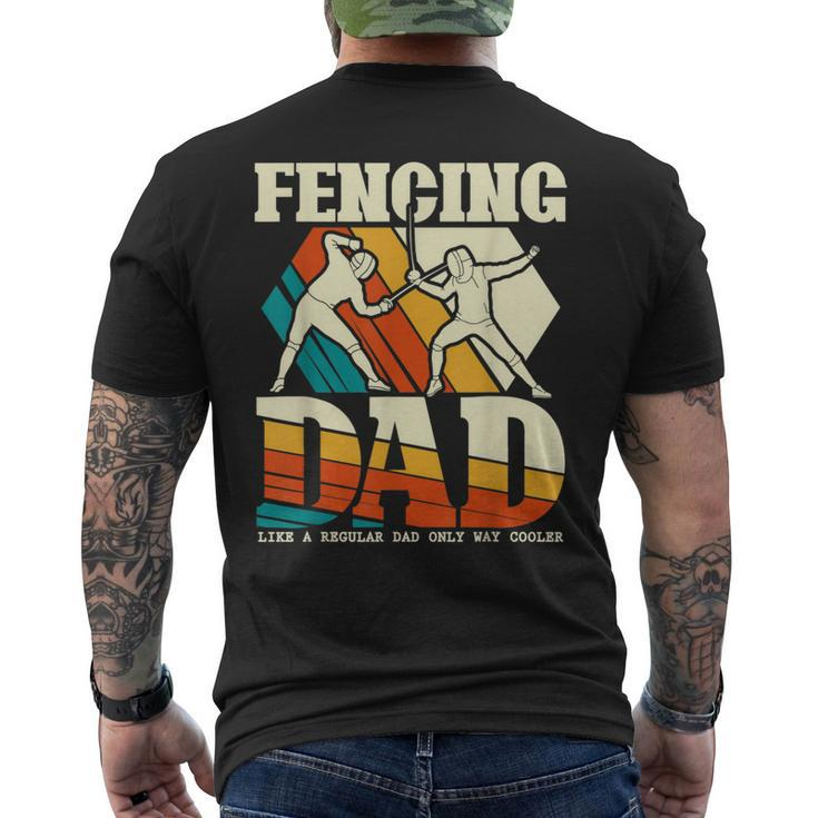 Fencing Dad Sword Saber Epee Fencer Father's Day Men's T-shirt Back Print