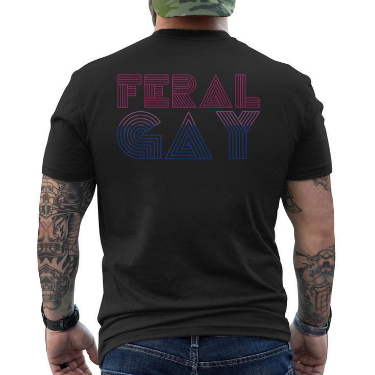Feral Gay Lgbt Gay Bi Pan Trans Pride Meme Bisexual Flag Men's T-shirt Back Print