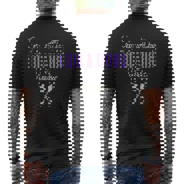 Fibro Can't Today Did A Thing Yesterday Fibromyalgia Spoonie Men's T-shirt Back Print