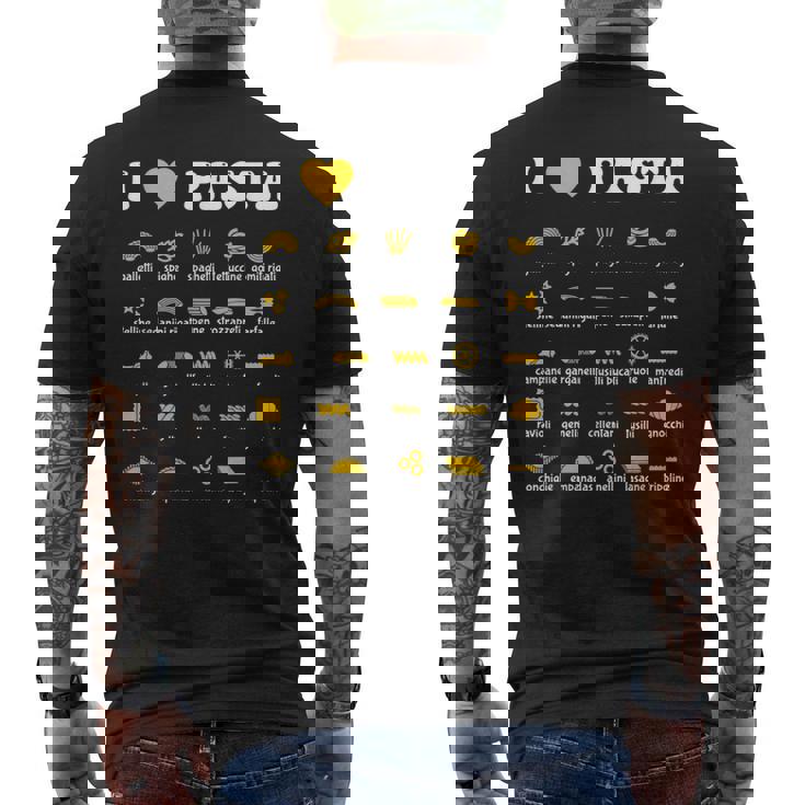 Fideosariedades De Pasta Espaguetis Italia Pasta De Regalo Camiseta Hombre Estampado Espalda