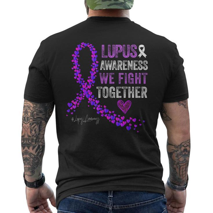 We Fight Together Lupus Awareness Purple Ribbon Men's T-shirt Back Print