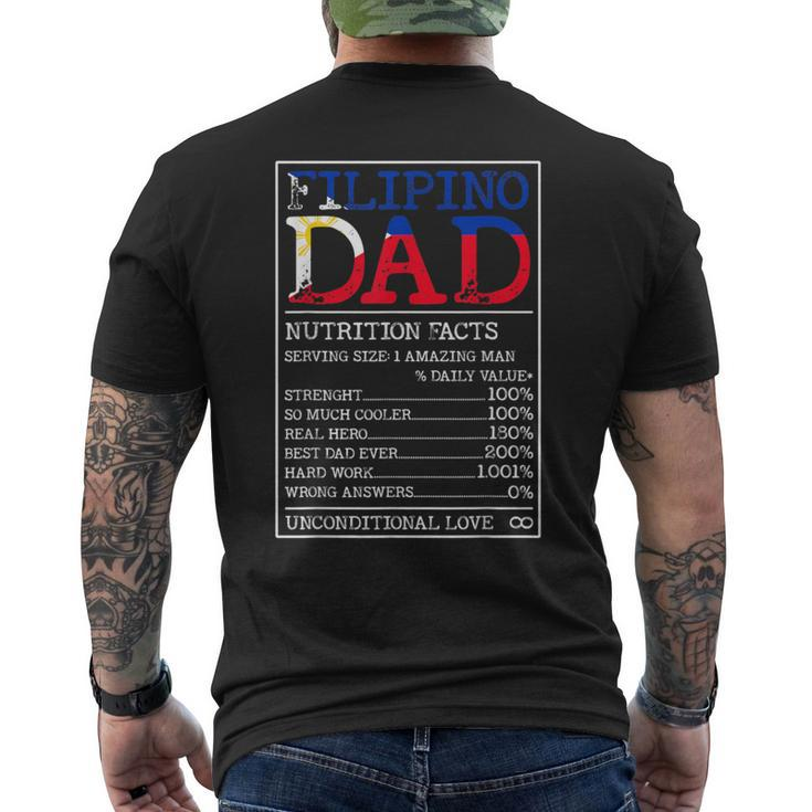 Filipino Dad Nutrition Facts Philippines Fathers Day A Men's T-shirt Back Print
