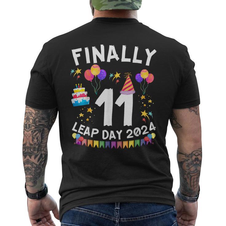 Finally 11 Leap Day 2024 44Th Leap Year Birthday Party Men's T-shirt Back Print