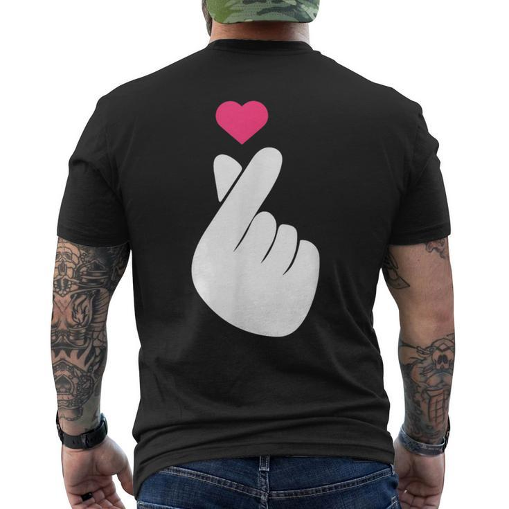 Finger Heart Korean Hand Symbol K-Pop Love Saranghae Men's T-shirt Back Print