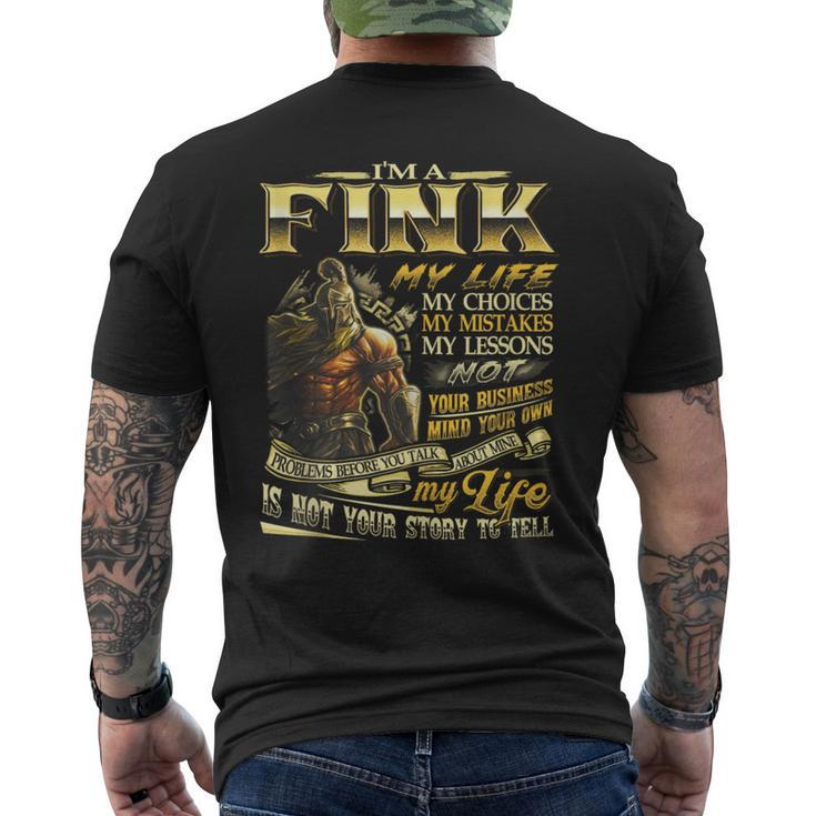 Fink Family Name Fink Last Name Team Men's T-shirt Back Print