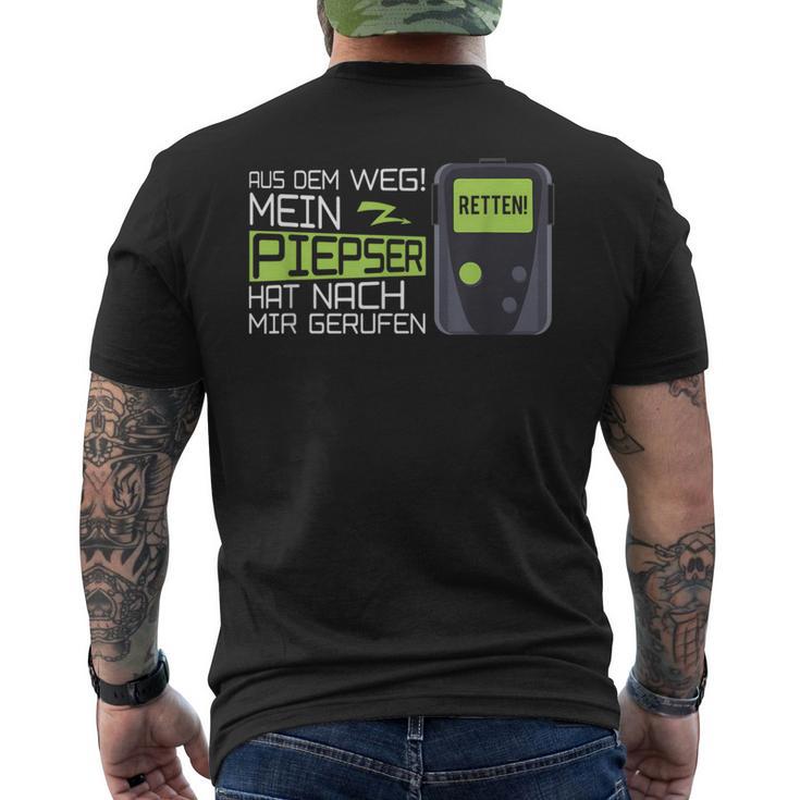 Fire Brigade Fire Brigade Piepser Detector T-Shirt mit Rückendruck