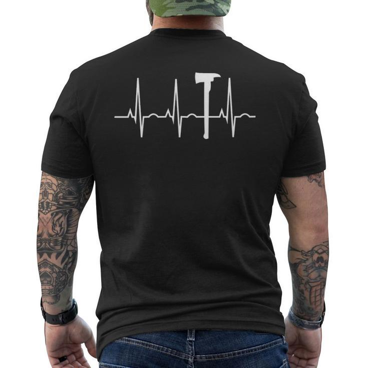 Firefighter Heartbeat Men's T-shirt Back Print