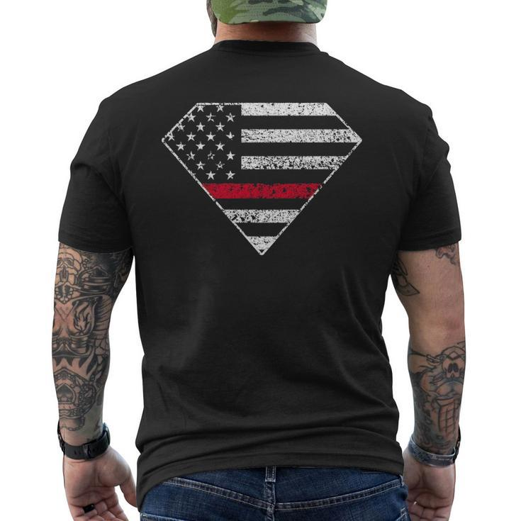 Firefighter Hero Men's T-shirt Back Print