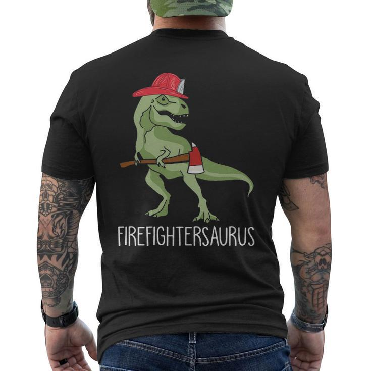 Firefighter Saurus Men's T-shirt Back Print