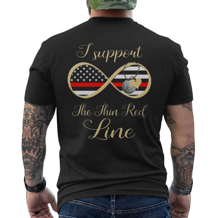 Firefighter I Support The Thin Red Line Men's T-shirt Back Print