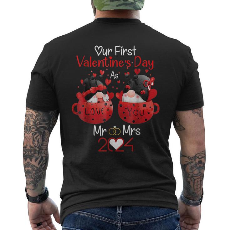 Our First Valentines Day As Mr & Mrs 2024 Married Couples Men's T-shirt Back Print