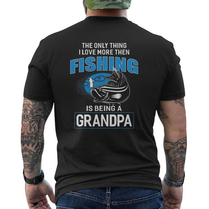 Fishing Grandpa For Dad Father's Day Men Fishing Mens Back Print T-shirt