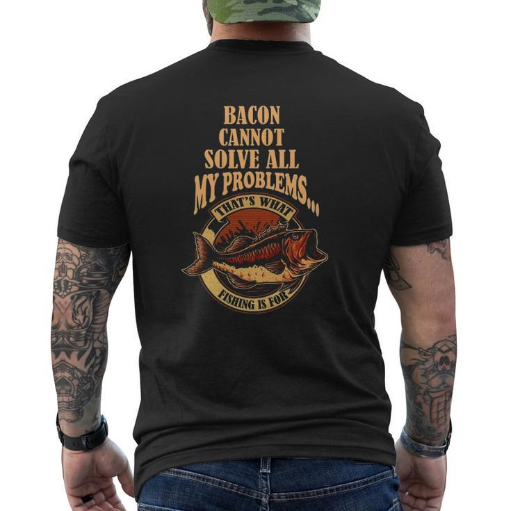 Fishing Pajamas For Mens Tournament Gag Bacon Dad Man Mens Back Print T-shirt