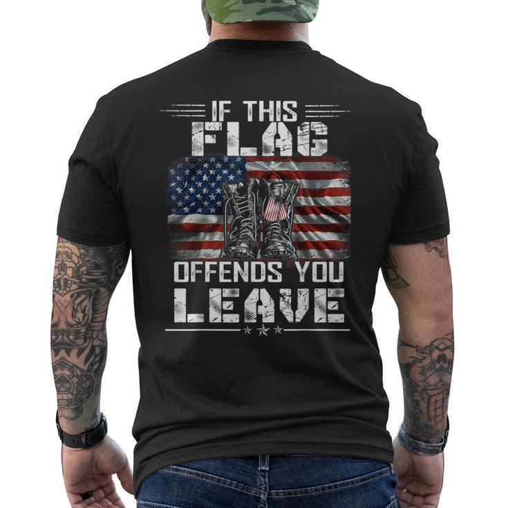 If This Flag Offends You Leave Proud Usa Veteran Men's T-shirt Back Print