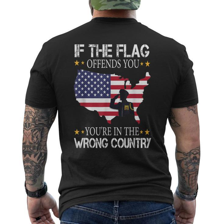 If This Flag Offends You You're In The Wrong Country Men's T-shirt Back Print