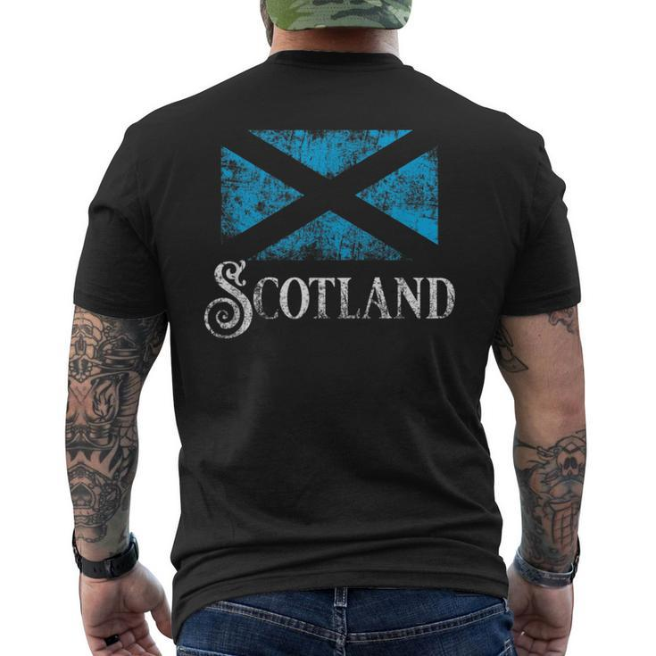 Flag Of Scotland Scottish Pride Flag Vintage Distressed Men's T-shirt Back Print