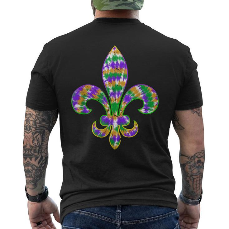 Fleur De Lis Mardi Gras Carnival Symbol New Orlean Tie Dye Mens Back Print T-shirt