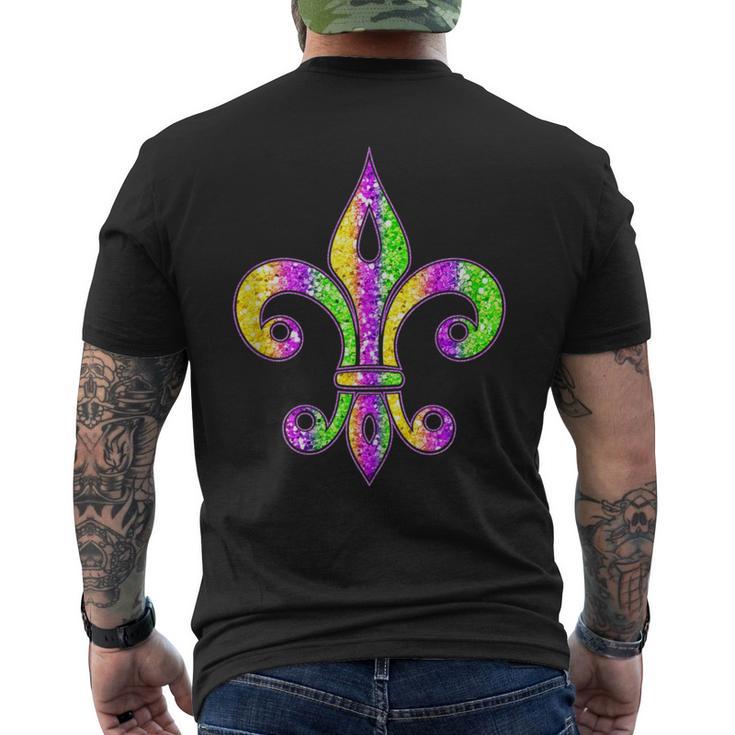 Fleur De Lis Mardi Gras Symbol Carnival Costume Party Men's T-shirt Back Print